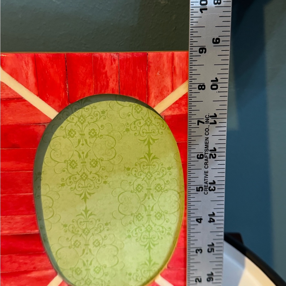 Anthropologie Red Coral Decorative Inlay Photo Frame - Holds 5x7” Picture - Picture 3 of 9